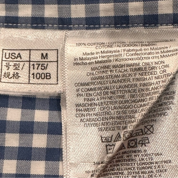 Brooks Brothers Mens Original Polo Shirt Size M Blue Check Button Down Career - Picture 9 of 12
